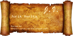 Jurik Verita névjegykártya